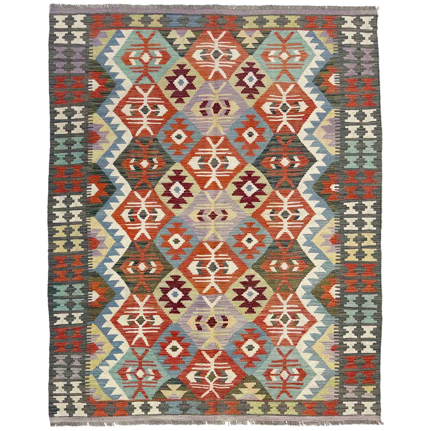 Handmade Multi Kilim Geometric 4x7 ft