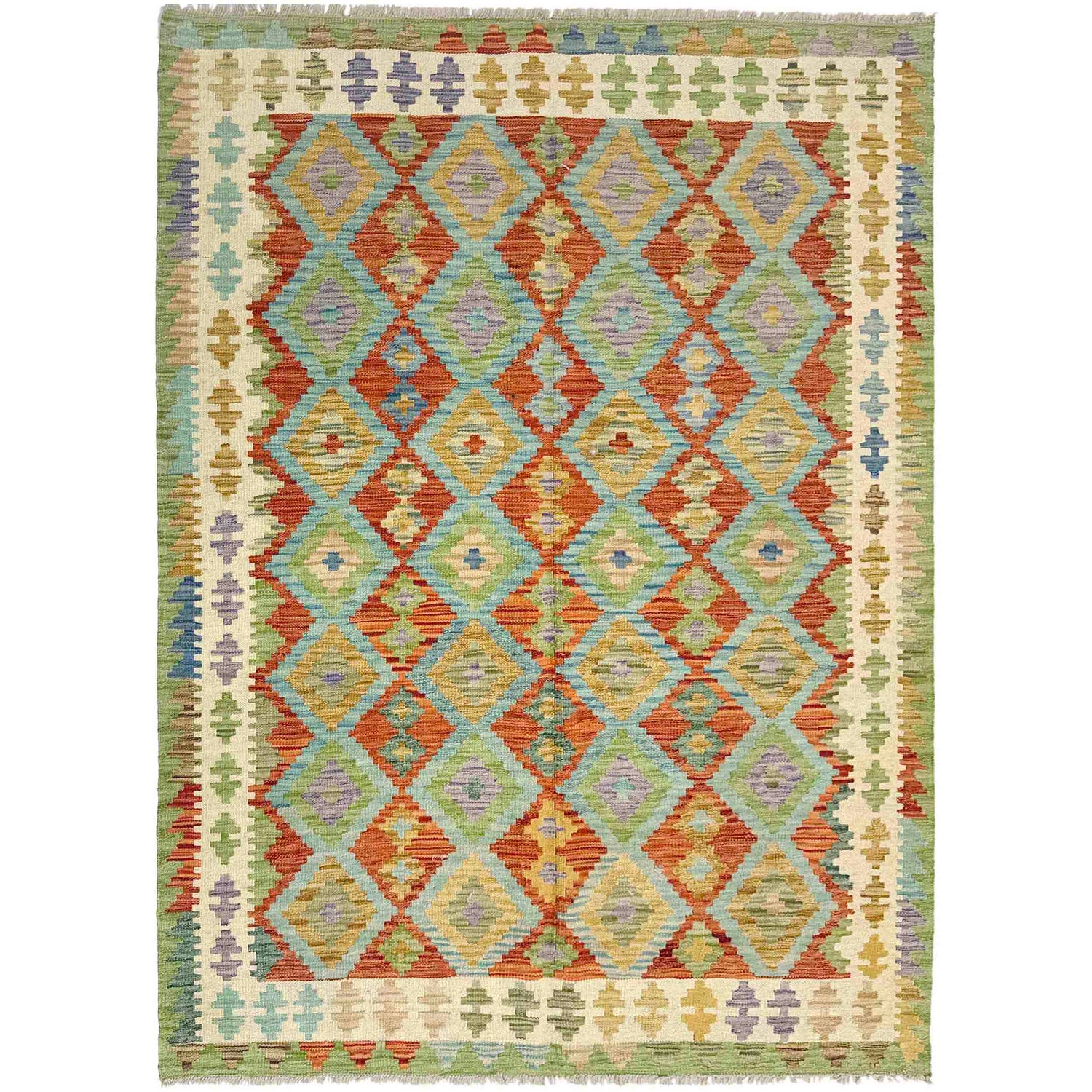 Handmade Multi Kilim Geometric 4x7 ft