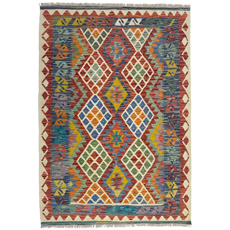 Handmade Multi Kilim Geometric 4x6 ft