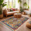 Handmade Multi Kilim Geometric 4x6 ft
