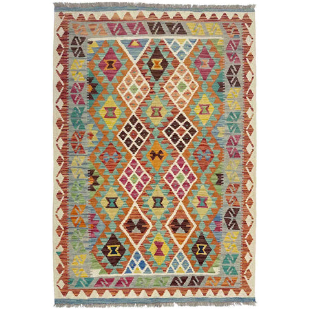 Handmade Multi Kilim Geometric 4x6 ft