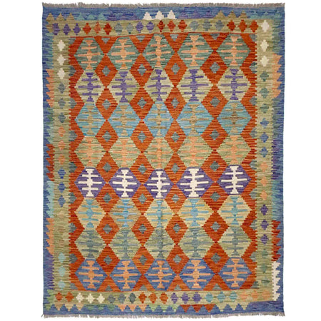 Handmade Multi Kilim Geometric 5x8 ft