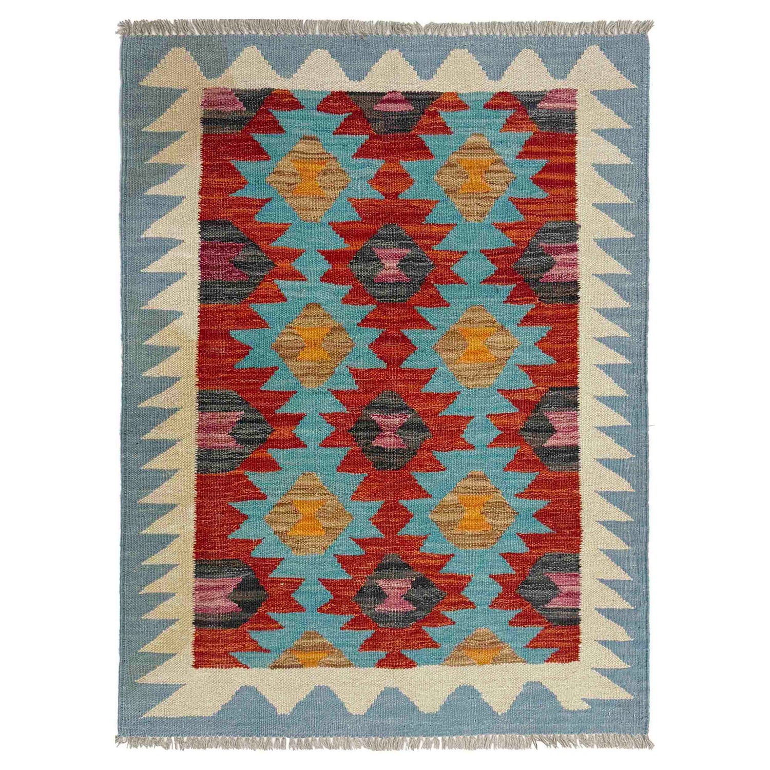 Handmade Multi Kilim Geometric 2x4 ft