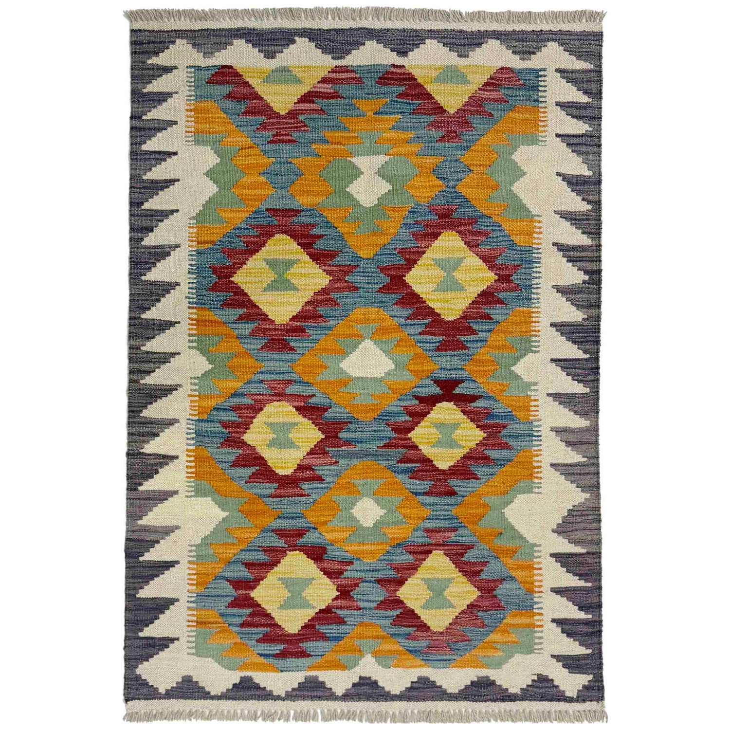 Handmade Multi Kilim Geometric 2x4 ft