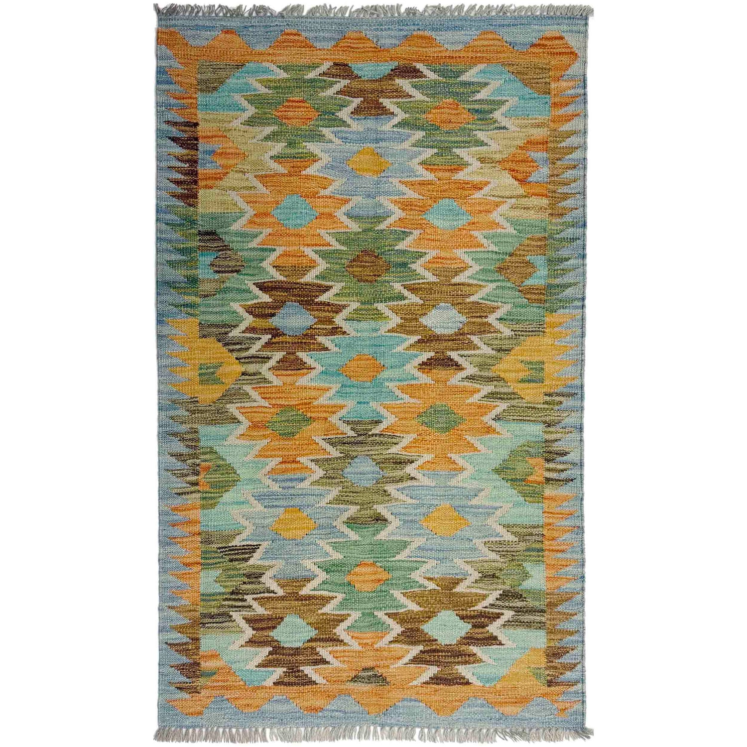 Handmade Multi Kilim Geometric 2x4 ft