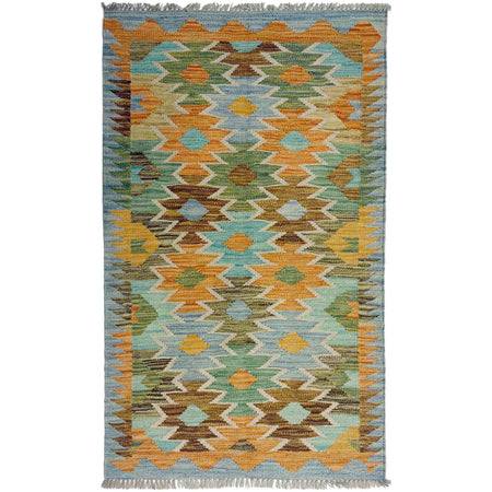 Handmade Multi Kilim Geometric 2x4 ft