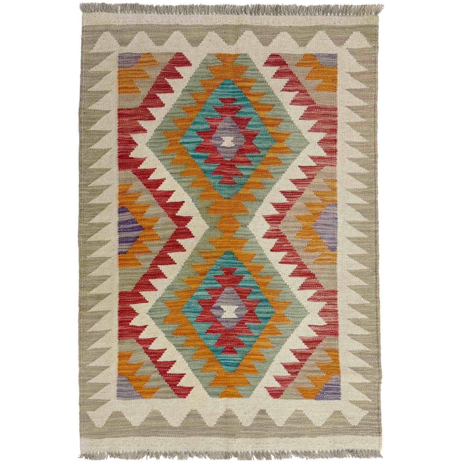 Handmade Multi Kilim Geometric 2x4 ft