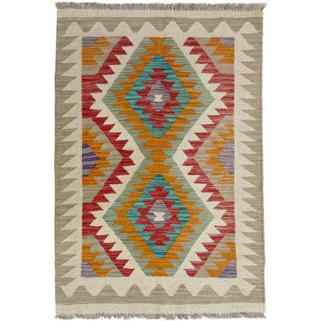 Handmade Multi Kilim Geometric 2x4 ft
