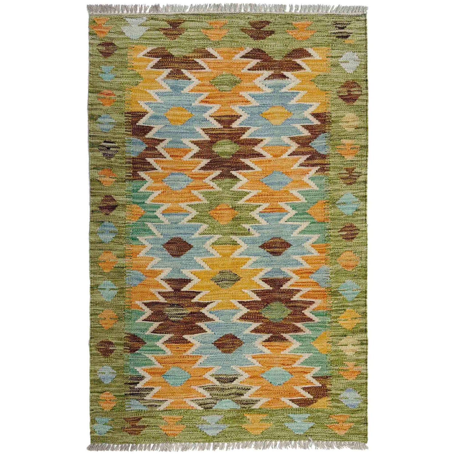 Handmade Multi Kilim Geometric 2x4 ft