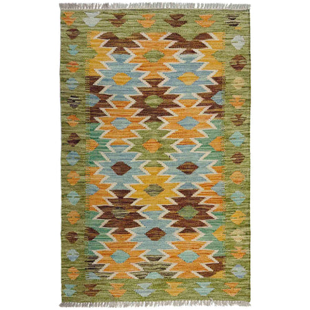 Handmade Multi Kilim Geometric 2x4 ft