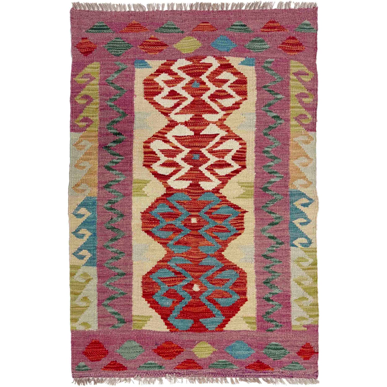 Handmade Multi Kilim Geometric 2x4 ft
