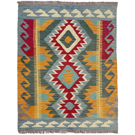Handmade Multi Kilim Geometric 2x4 ft