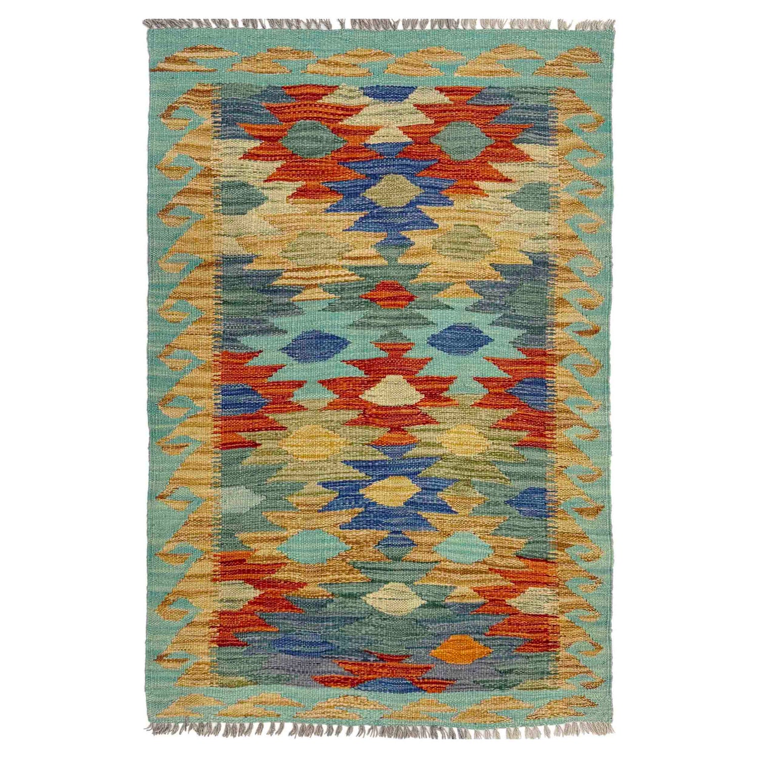 Handmade Multi Kilim Geometric 2x4 ft