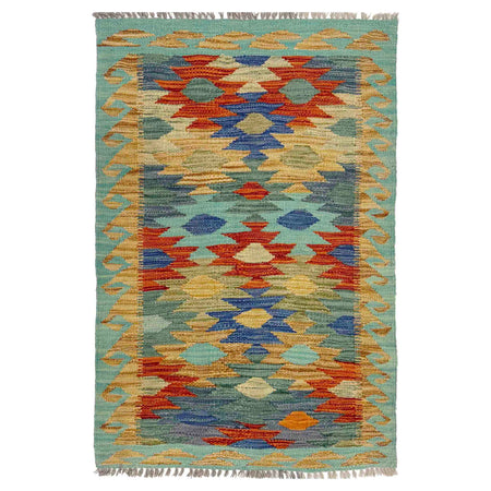 Handmade Multi Kilim Geometric 2x4 ft