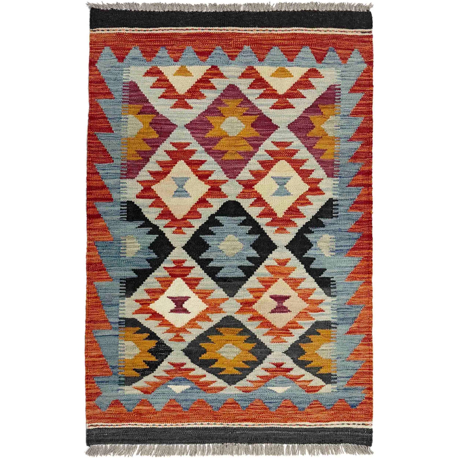 Handmade Multi Kilim Geometric 2x4 ft