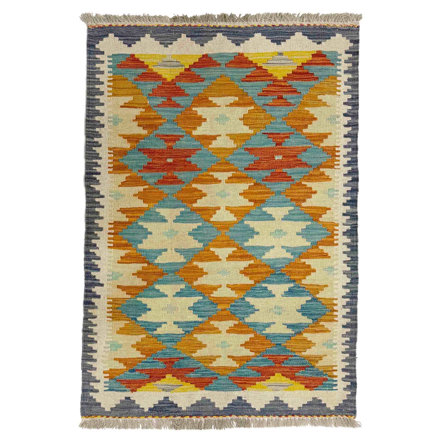 Handmade Multi Kilim Geometric 2x4 ft