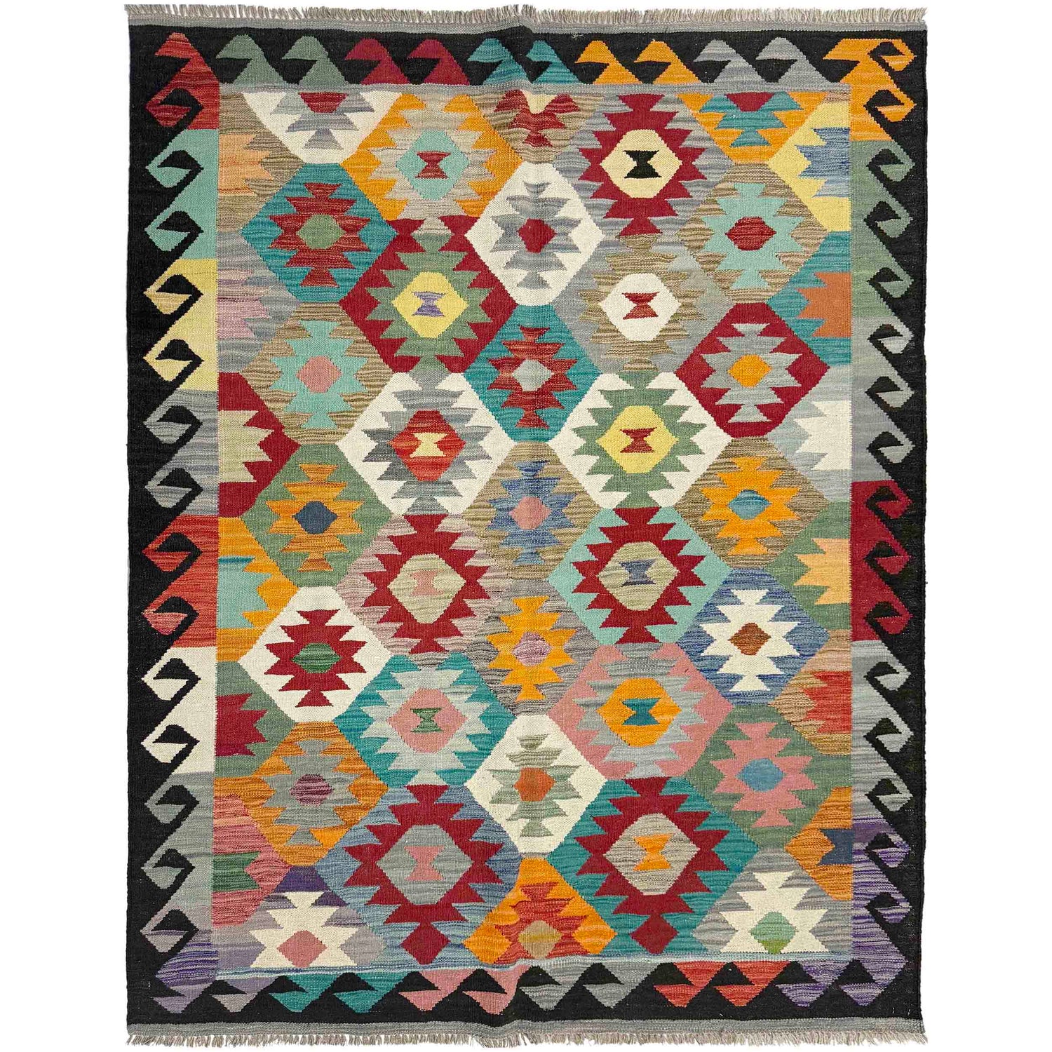 Handmade Multi Kilim Geometric 4x7 ft