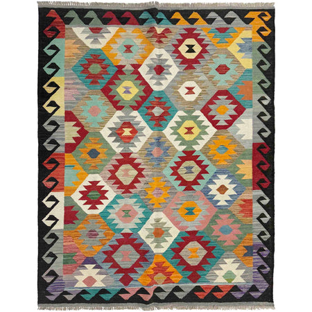 Handmade Multi Kilim Geometric 4x7 ft