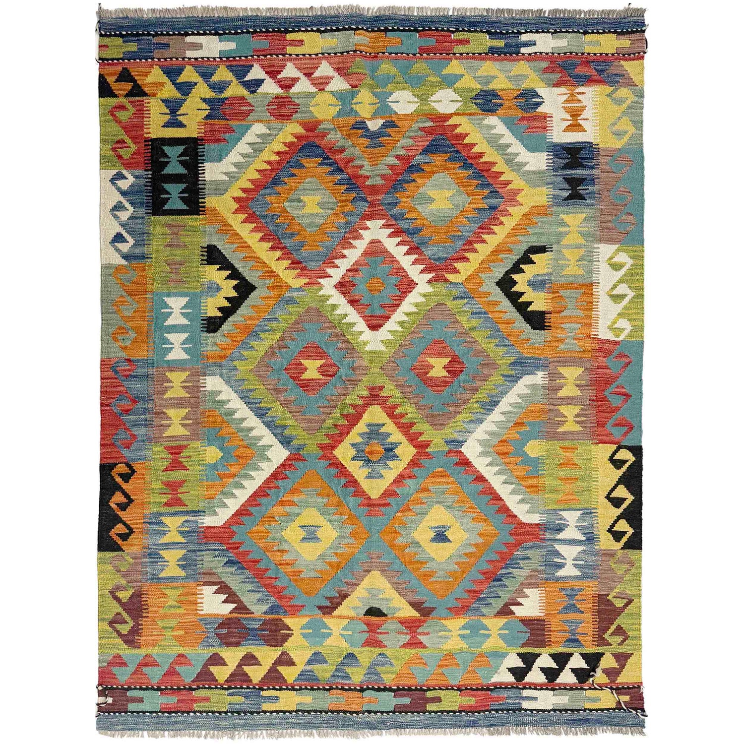 Handmade Multi Kilim Geometric 4x7 ft