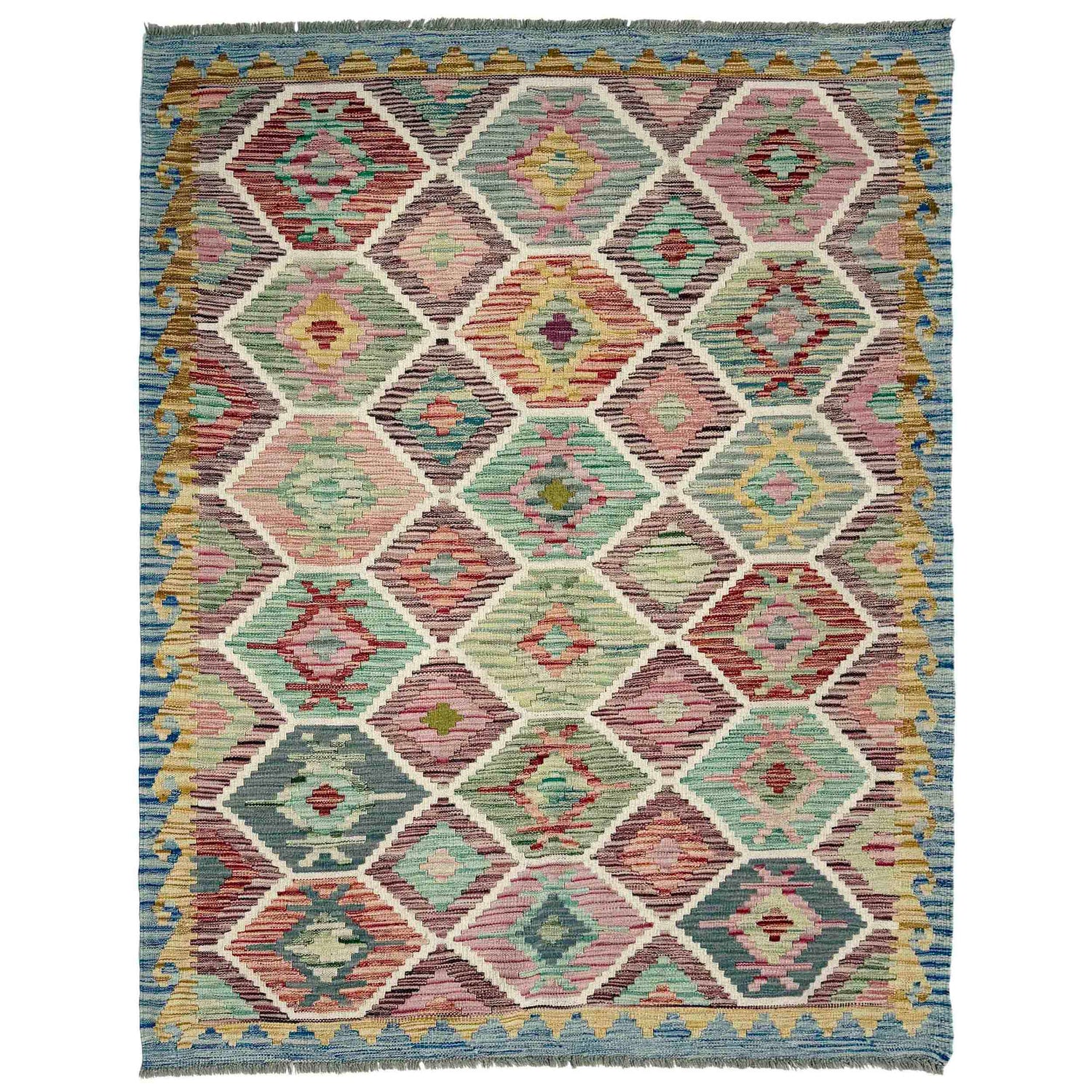 Handmade Multi Kilim Geometric 4x7 ft