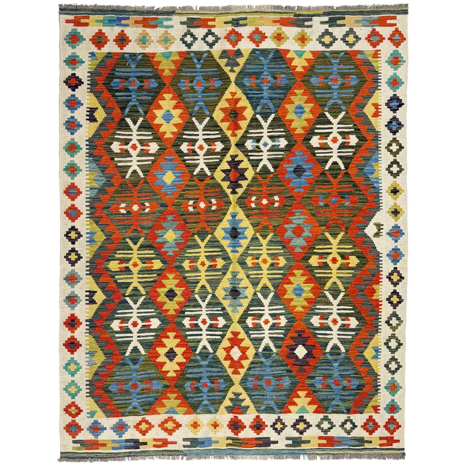 Handmade Multi Kilim Geometric 4x7 ft