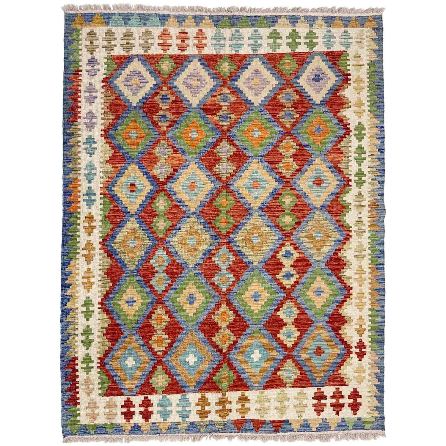 Handmade Multi Kilim Geometric 4x7 ft