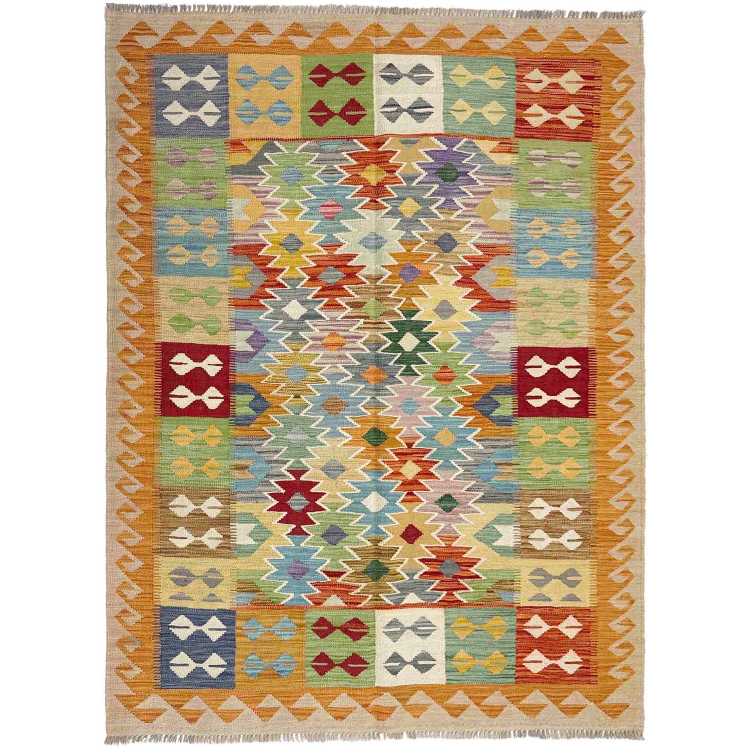 Handmade Multi Kilim Geometric 4x7 ft
