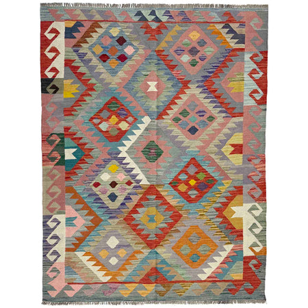 Handmade Multi Kilim Geometric 4x7 ft