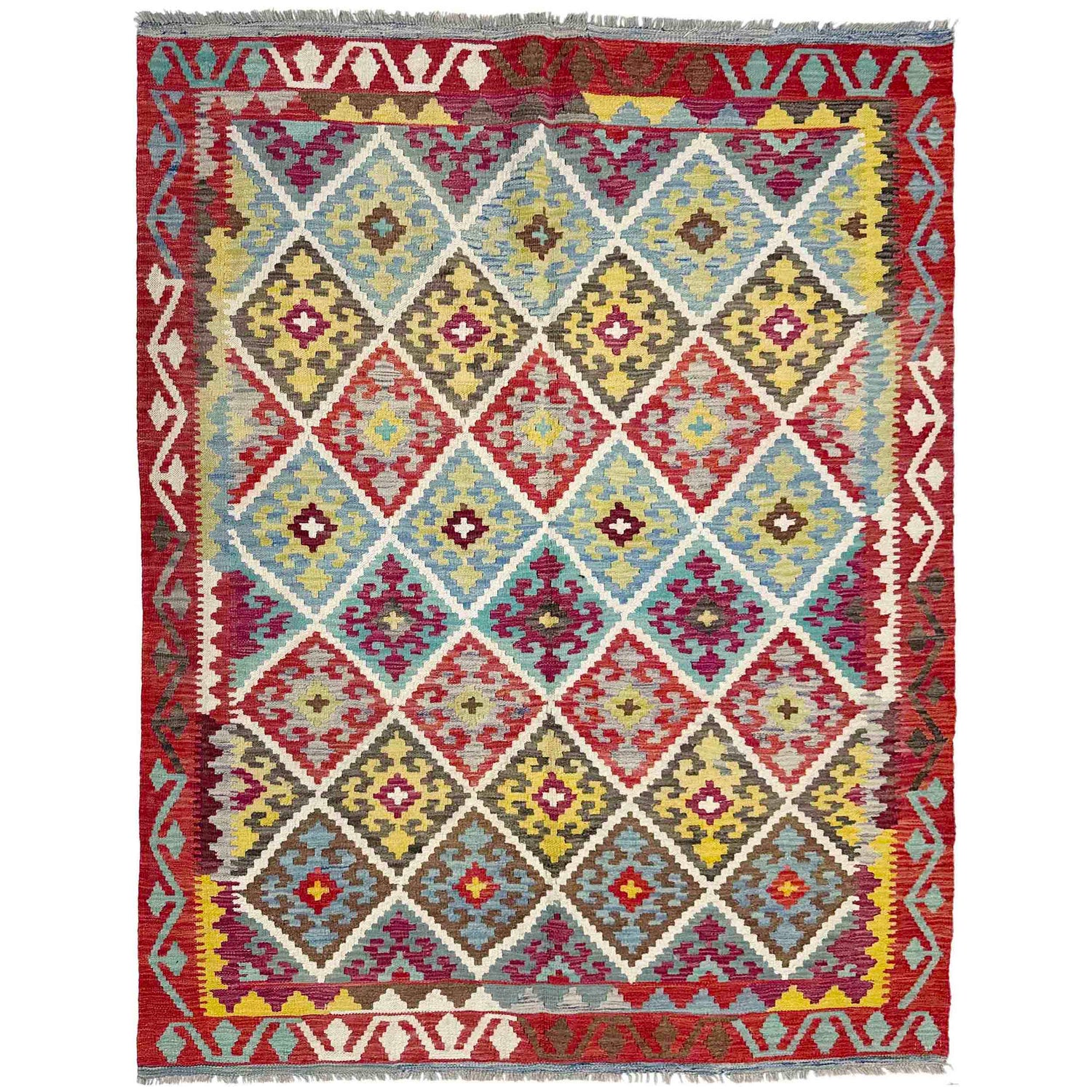 Handmade Multi Kilim Geometric 4x7 ft
