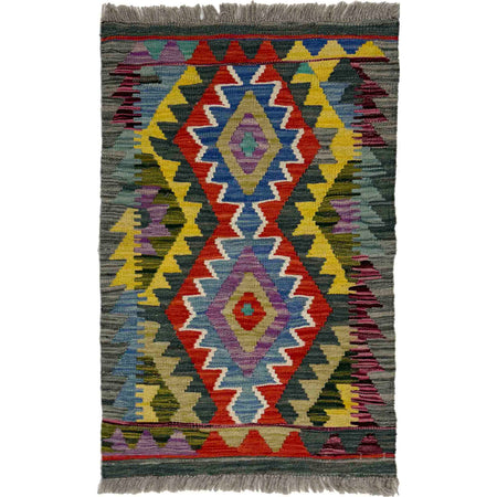 Handmade Multi Kilim Geometric 2x3 ft
