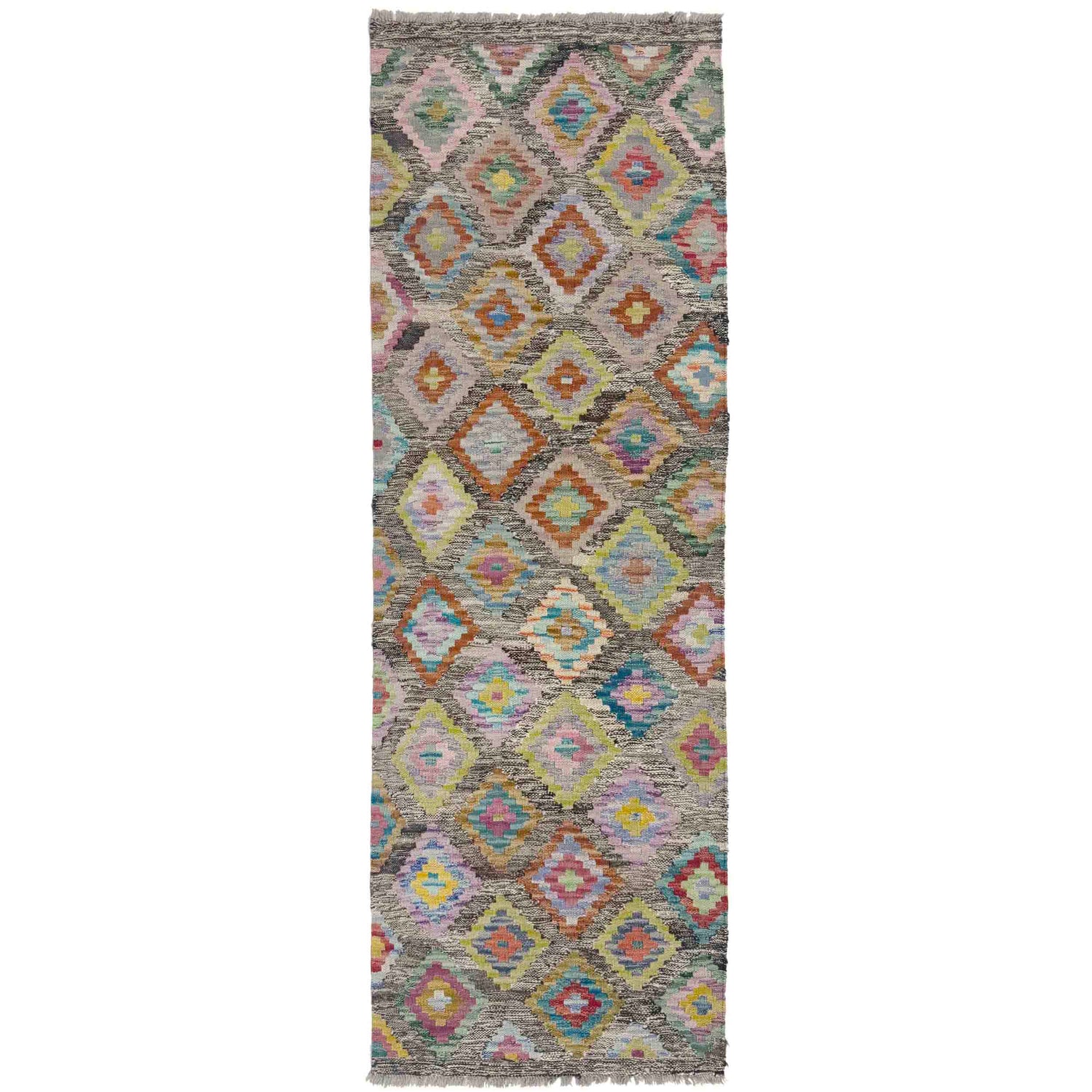 Handmade Multi Kilim Geometric 6' Runner