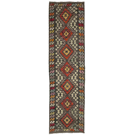 Handmade Multi Kilim Geometric 10' Runner
