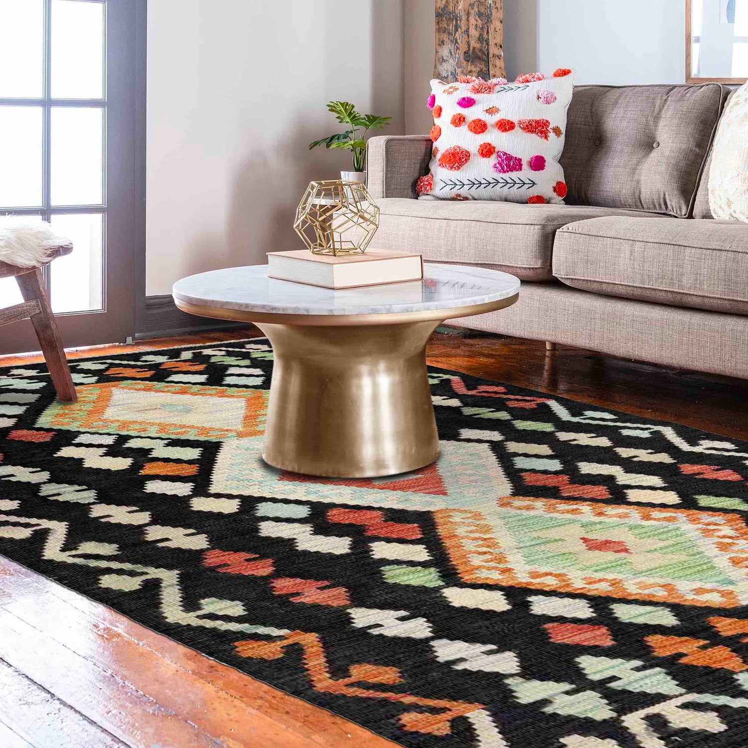 Handmade Multi Kilim Geometric 3x5 ft