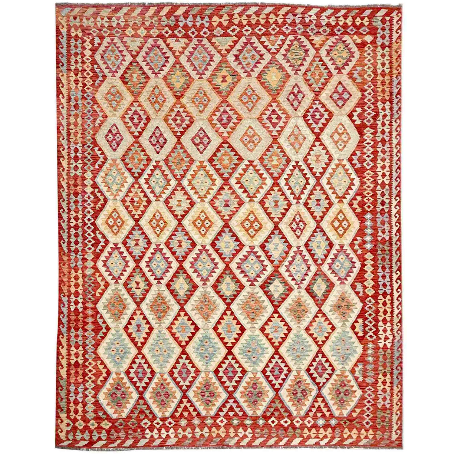 Handmade Multi Kilim Geometric 12x15 ft
