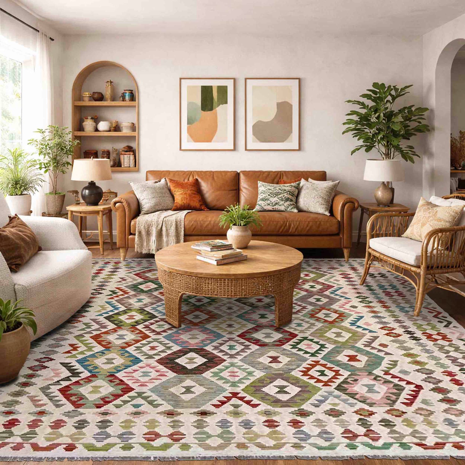 Handmade Multi Kilim Geometric 8x10 ft