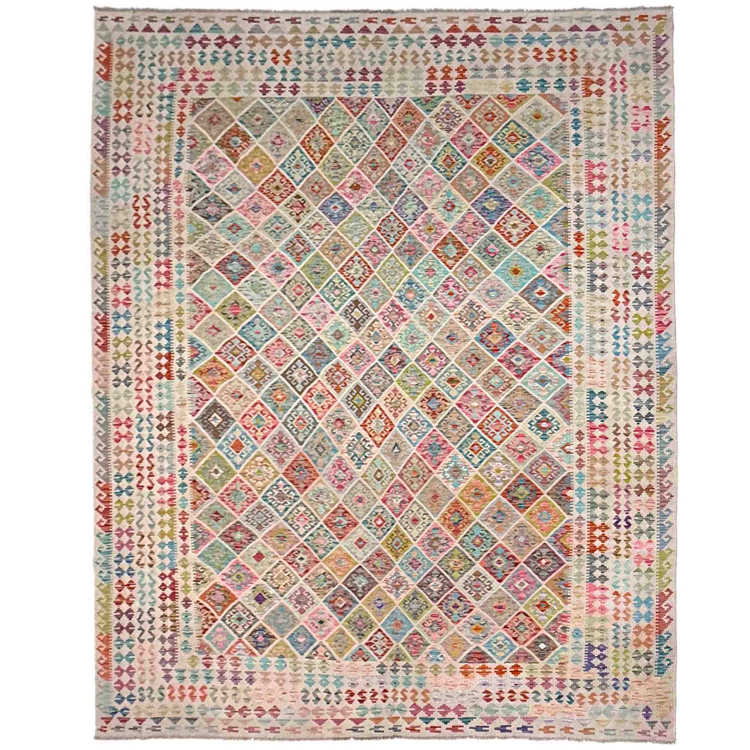 Handmade Multi Kilim Geometric 10x13 ft