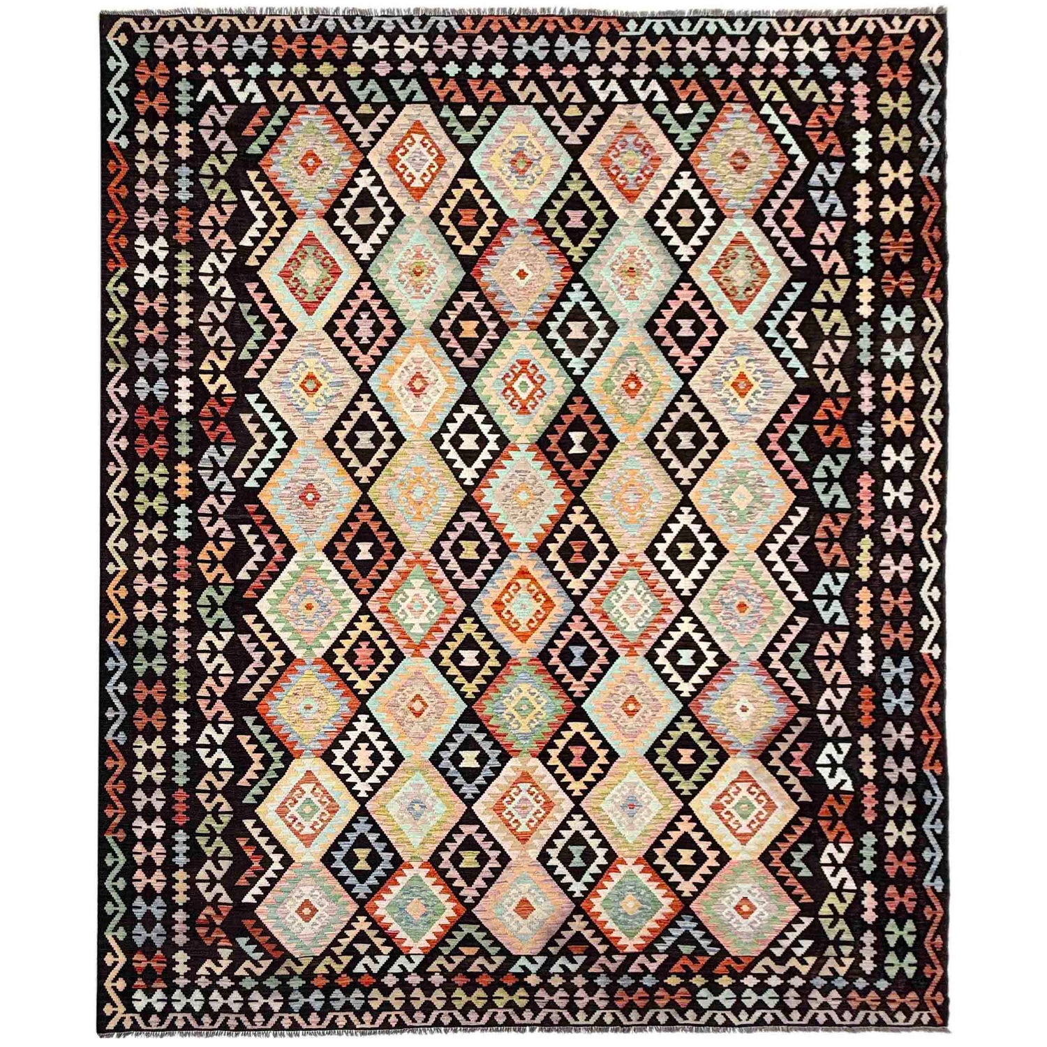 Handmade Multi Kilim Geometric 10x13 ft