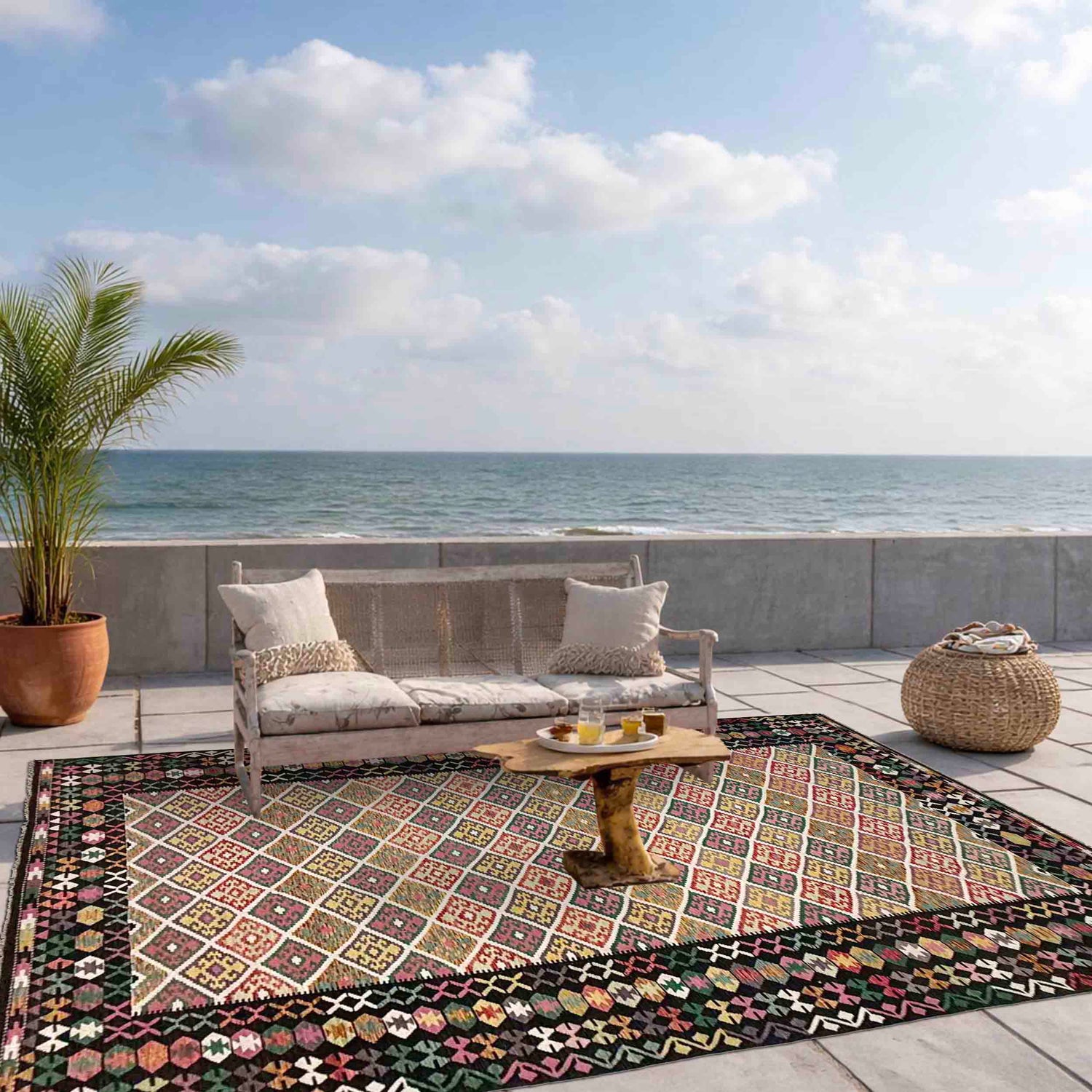 Handmade Multi Kilim Geometric 10x16 ft