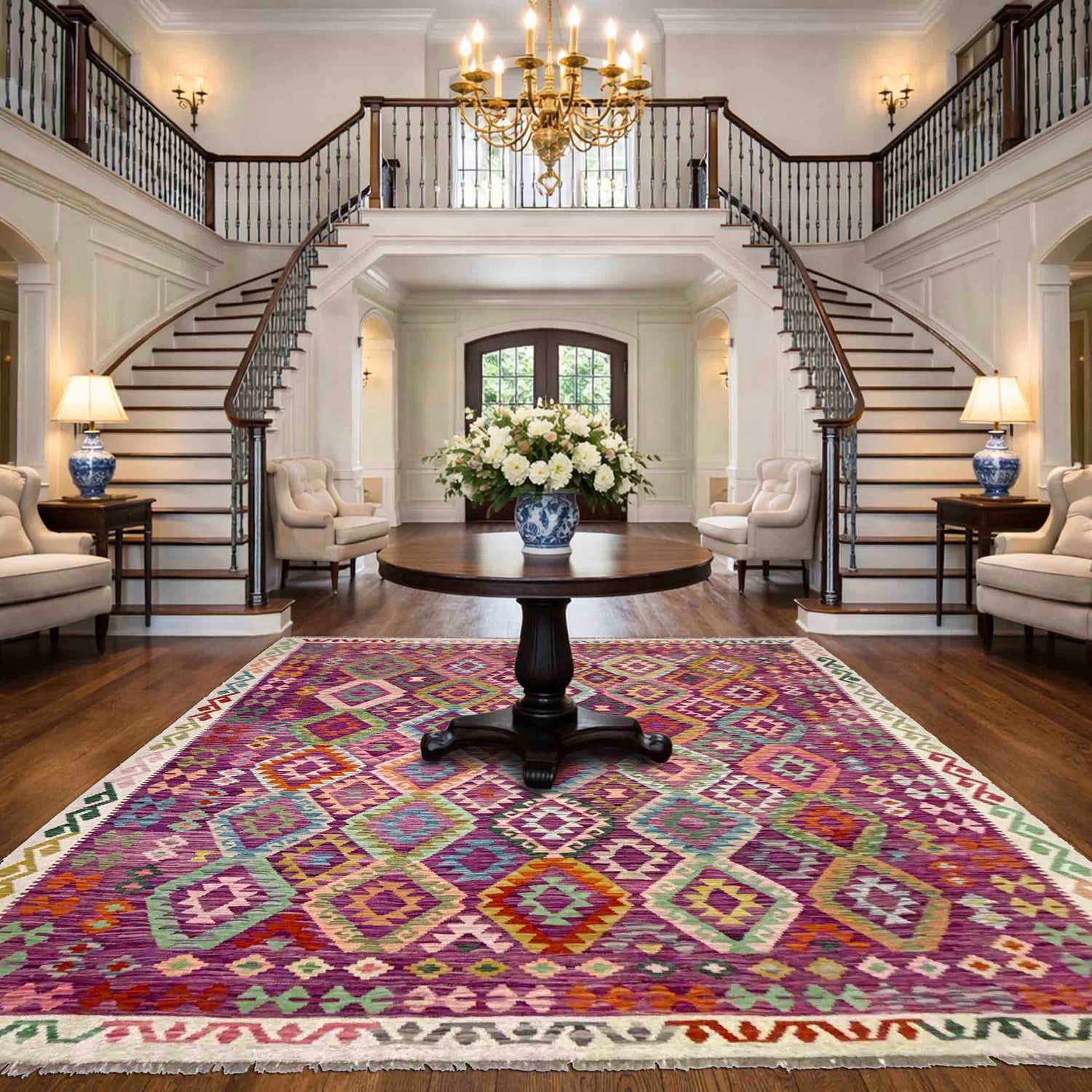 Handmade Multi Kilim Geometric 8x10 ft