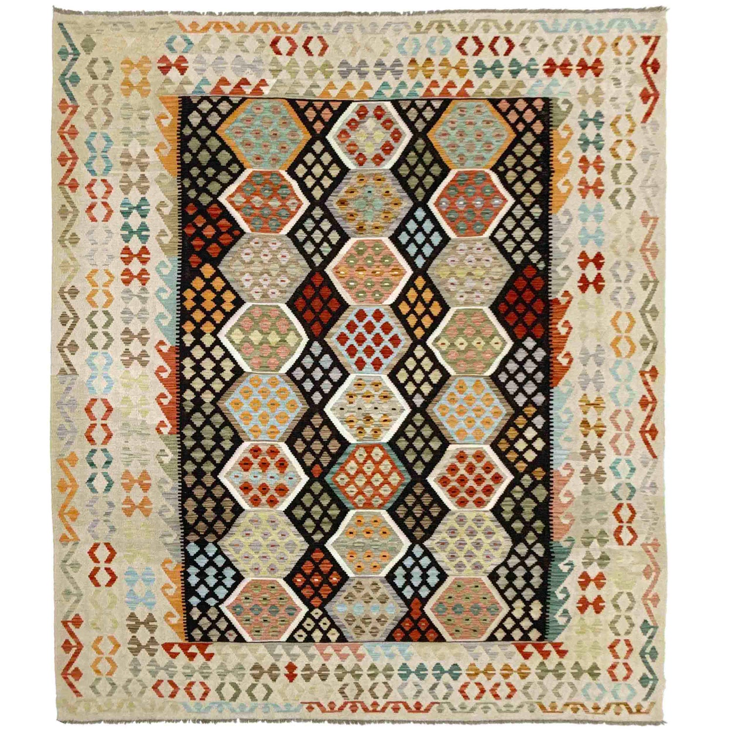 Handmade Multi Kilim Geometric 9x12 ft