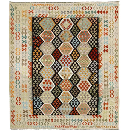Handmade Multi Kilim Geometric 9x12 ft
