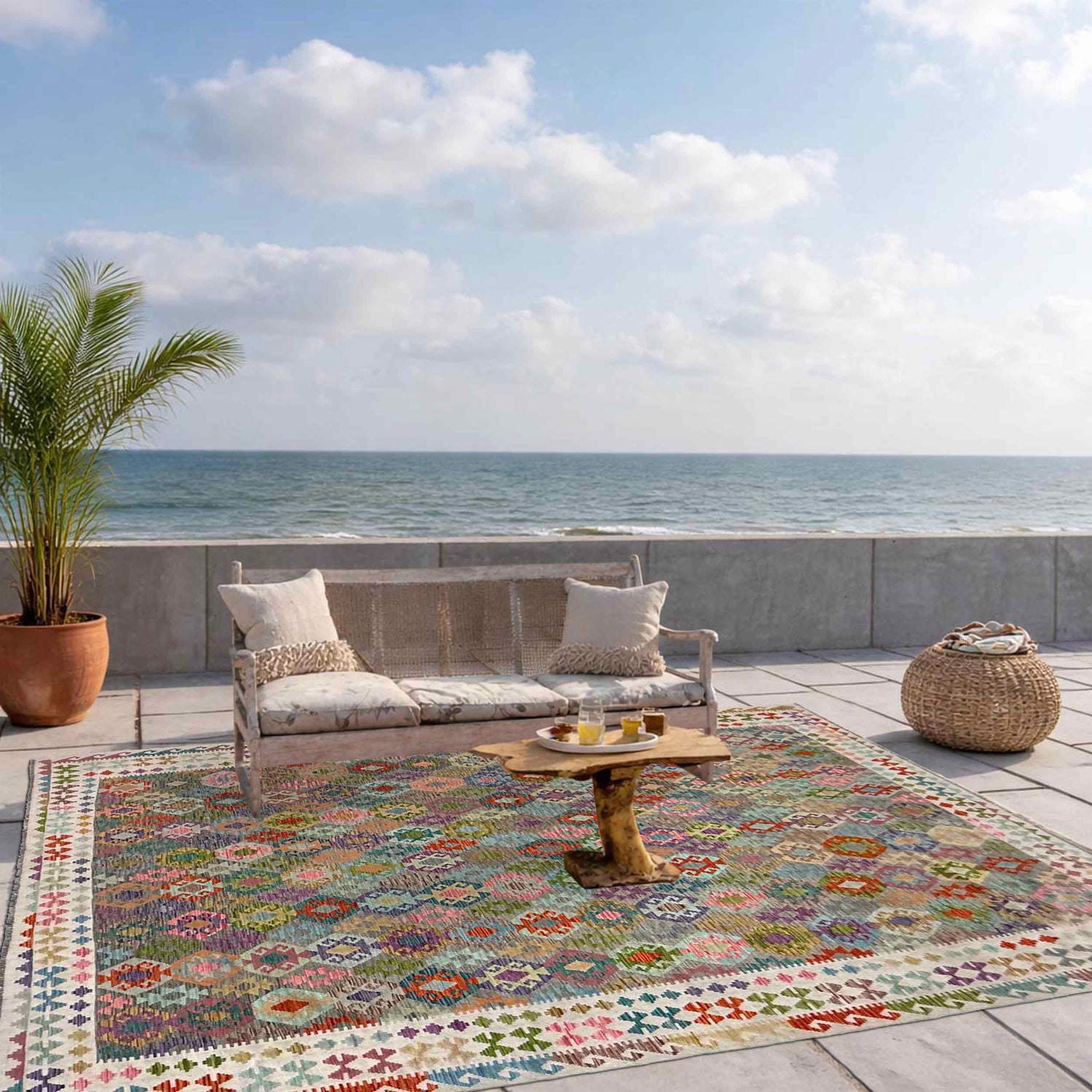 Handmade Multi Kilim Geometric 10x16 ft