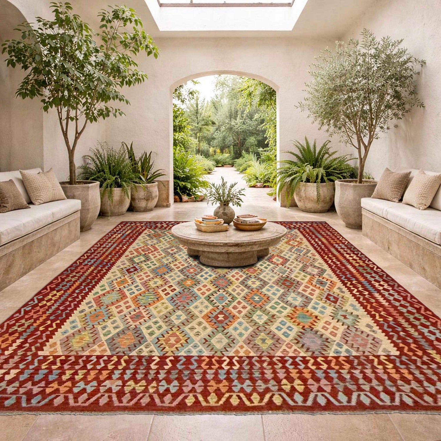 Handmade Multi Kilim Geometric 10x13 ft