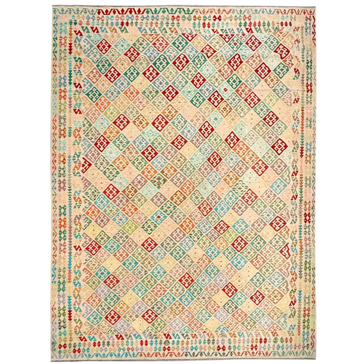 Handmade Multi Kilim Geometric 13x20 ft