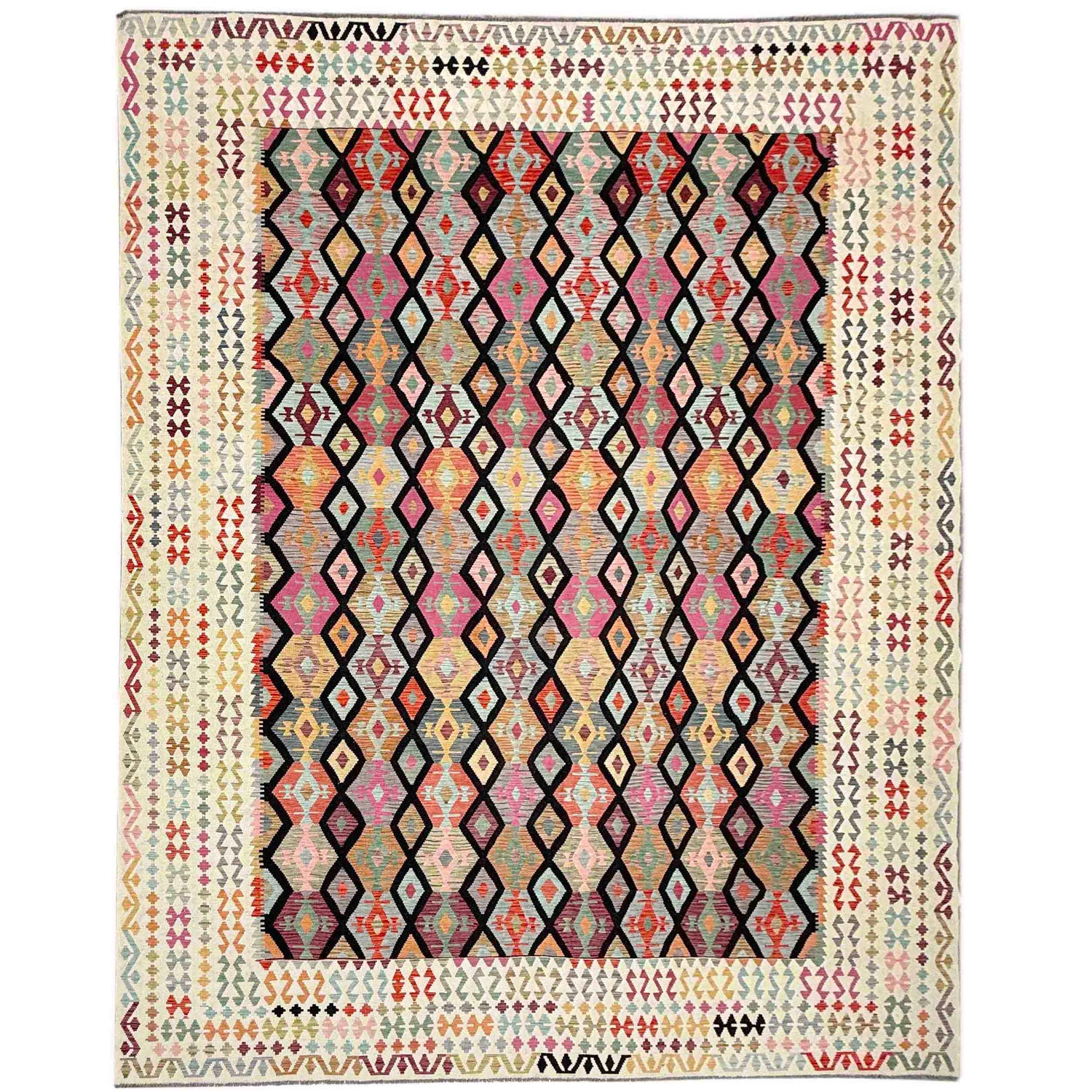Handmade Multi Kilim Geometric 13x20 ft