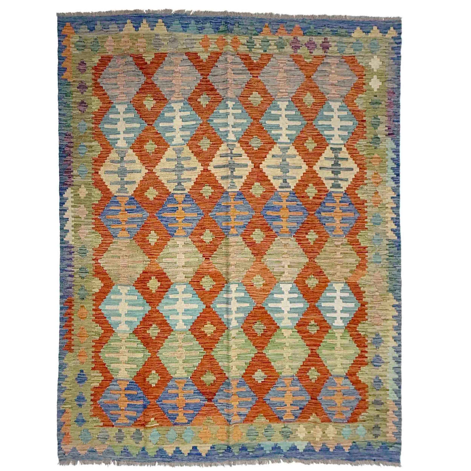 Handmade Multi Kilim Geometric 5x8 ft