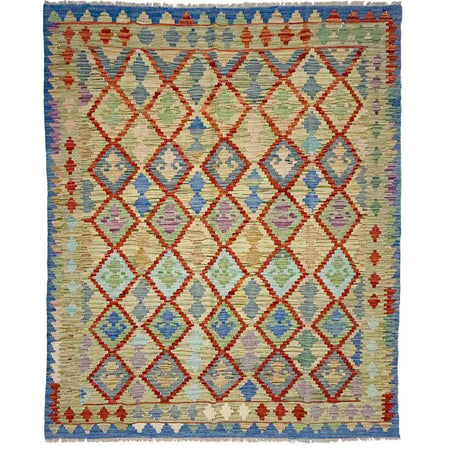 Handmade Multi Kilim Geometric 5x8 ft