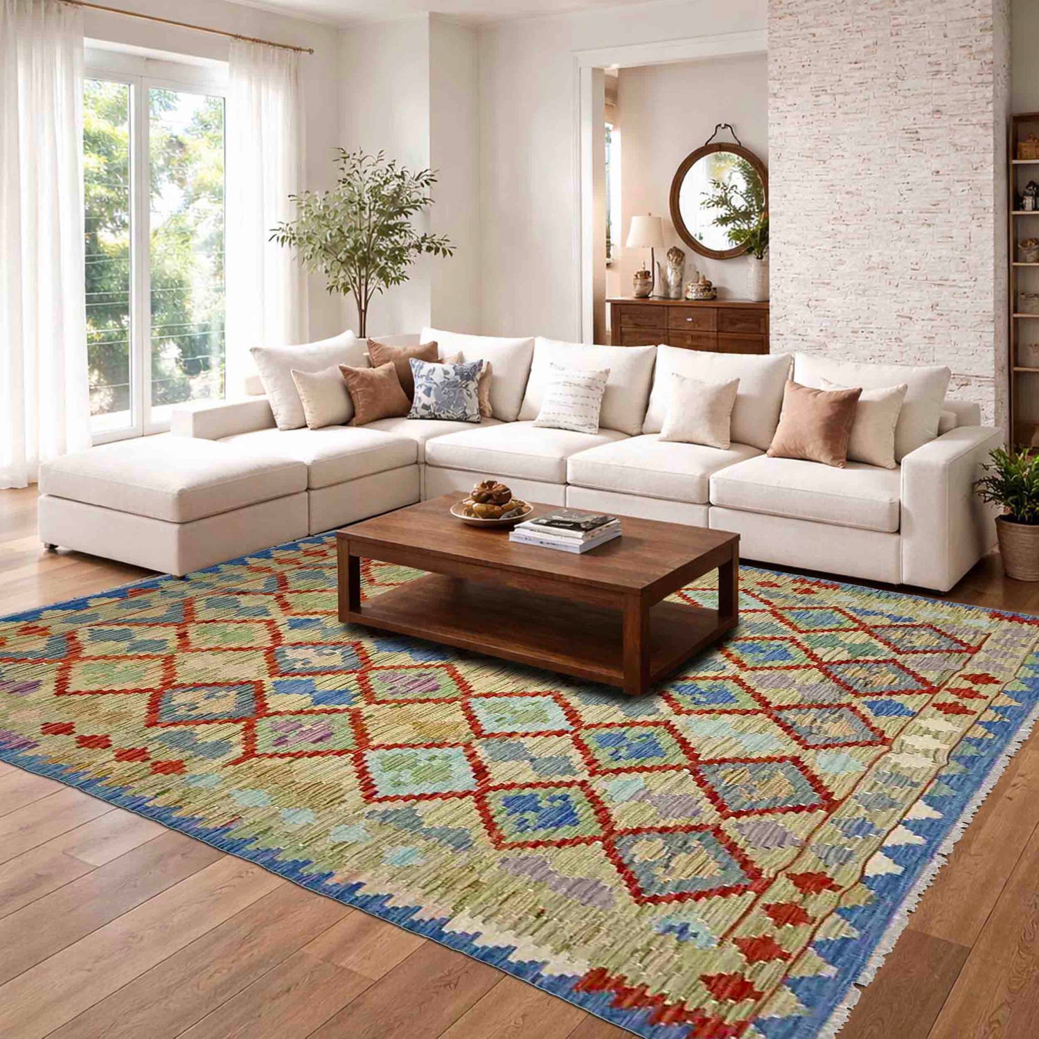 Handmade Multi Kilim Geometric 5x8 ft