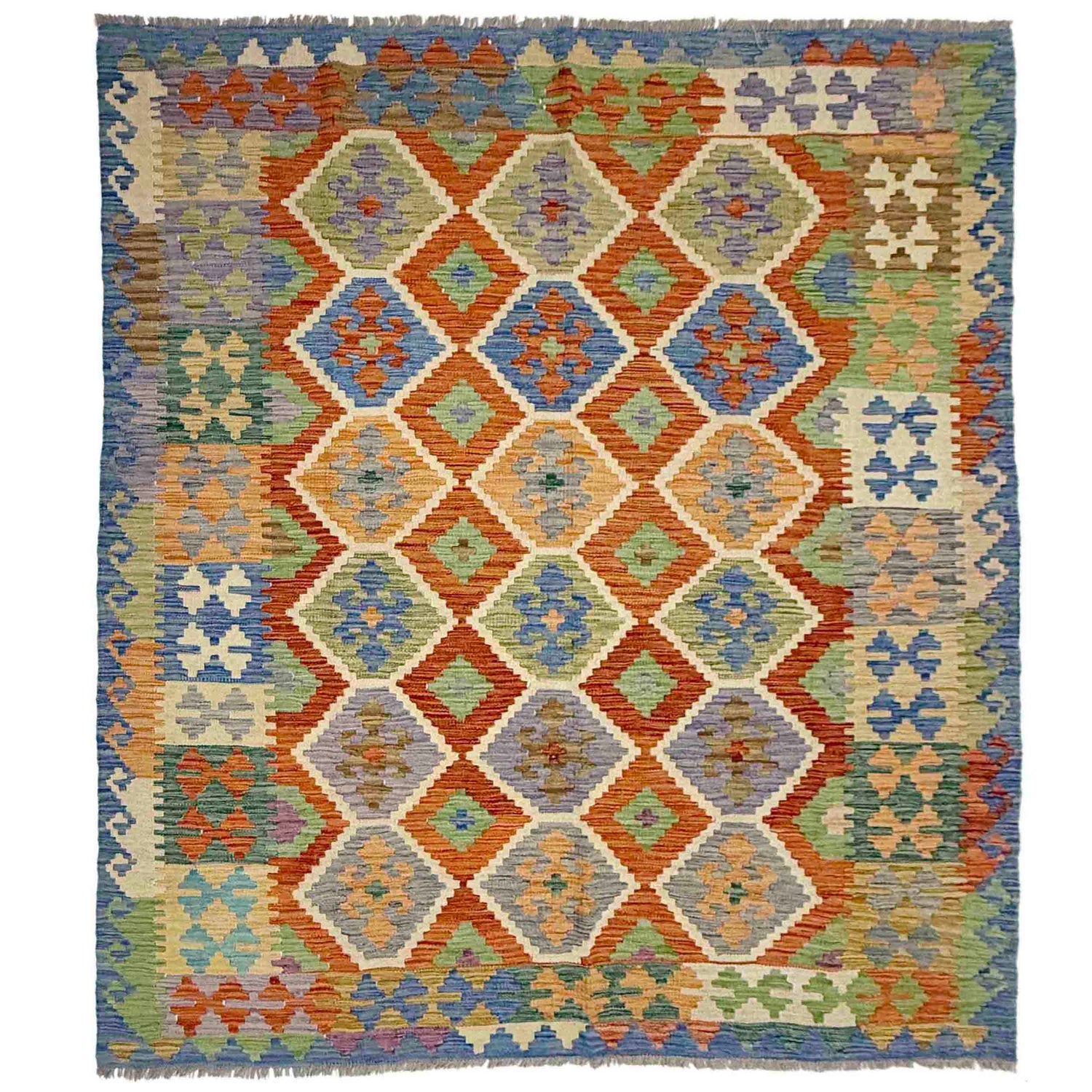 Handmade Multi Kilim Geometric 5x8 ft