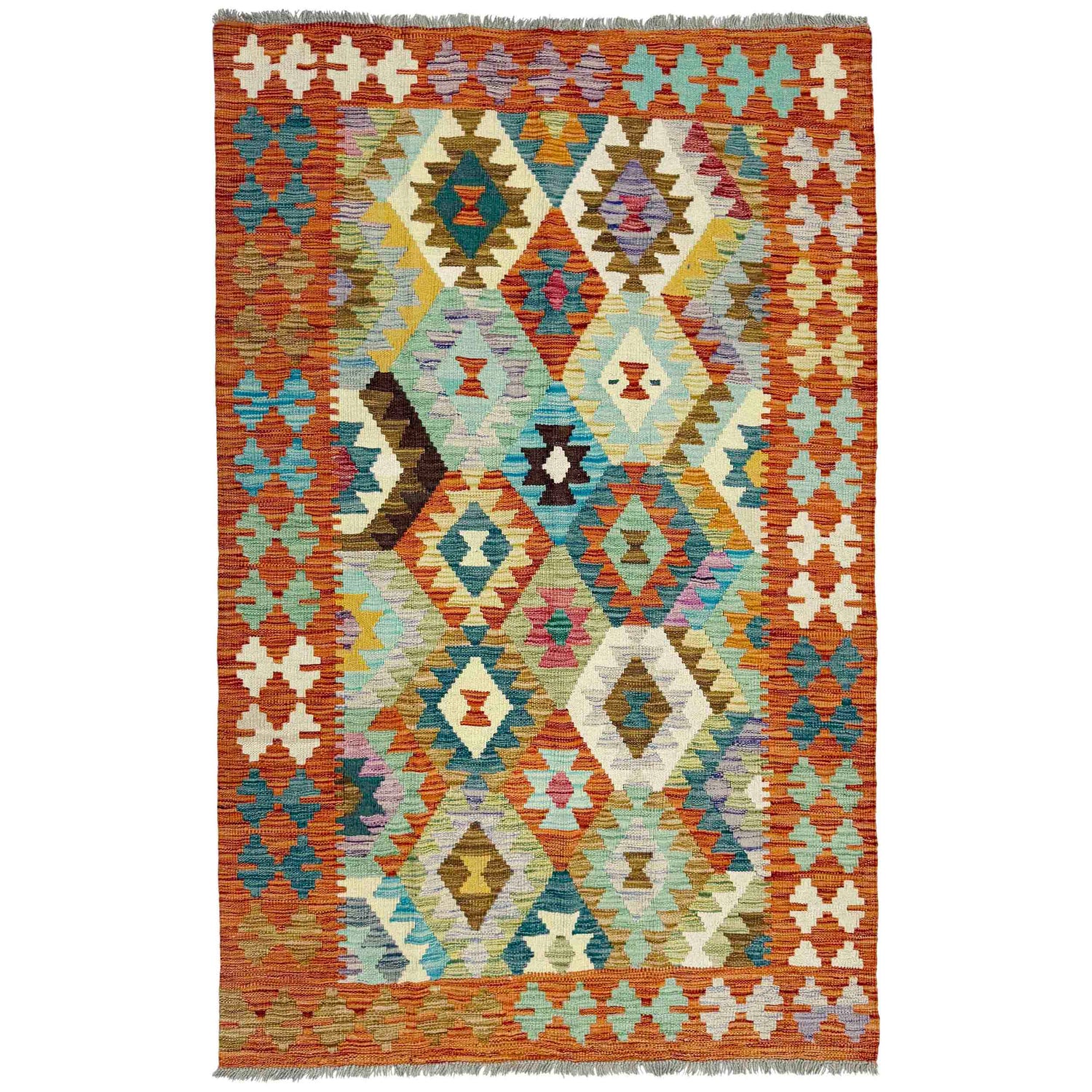 Handmade Multi Kilim Geometric 4x6 ft